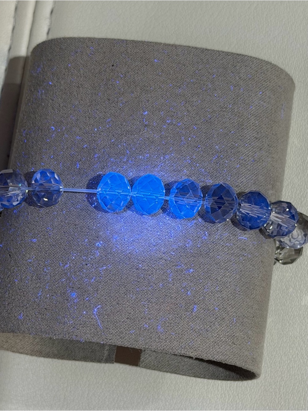 Crystal Bead Stretch Bracelet - Blue